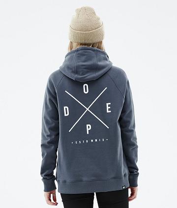 Dope Common W 2X-Up Donna Felpa Con Cappuccio Blu | ITUT3829