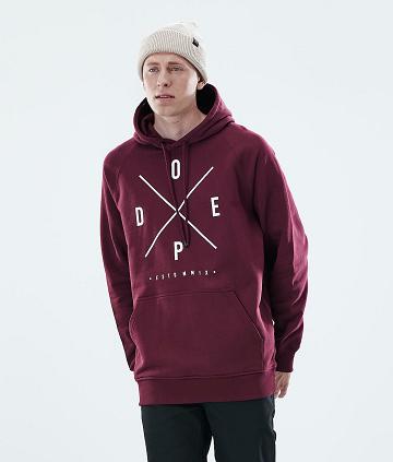 Dope Daily 2X-UP Uomo Felpa Con Cappuccio Bordeaux | ITMA3012