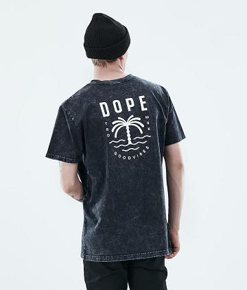 Dope Daily Palm Uomo Magliette Nere | ITDN2981