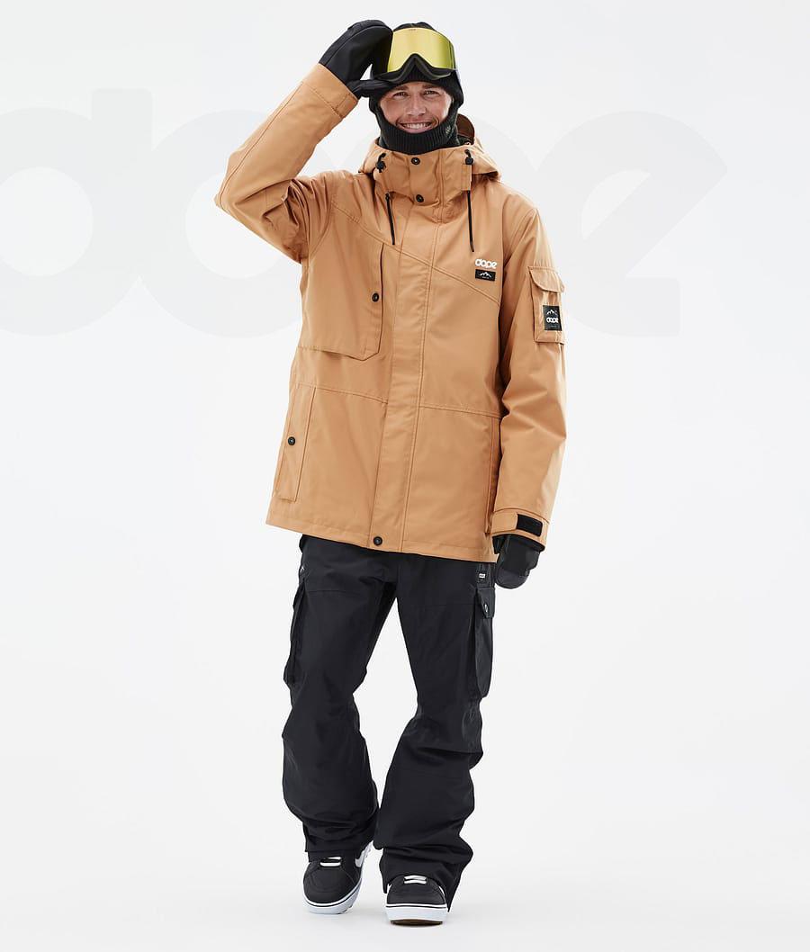 Dope Adept Uomo Giacche Snowboard Khaki Gialle | ITDN2715