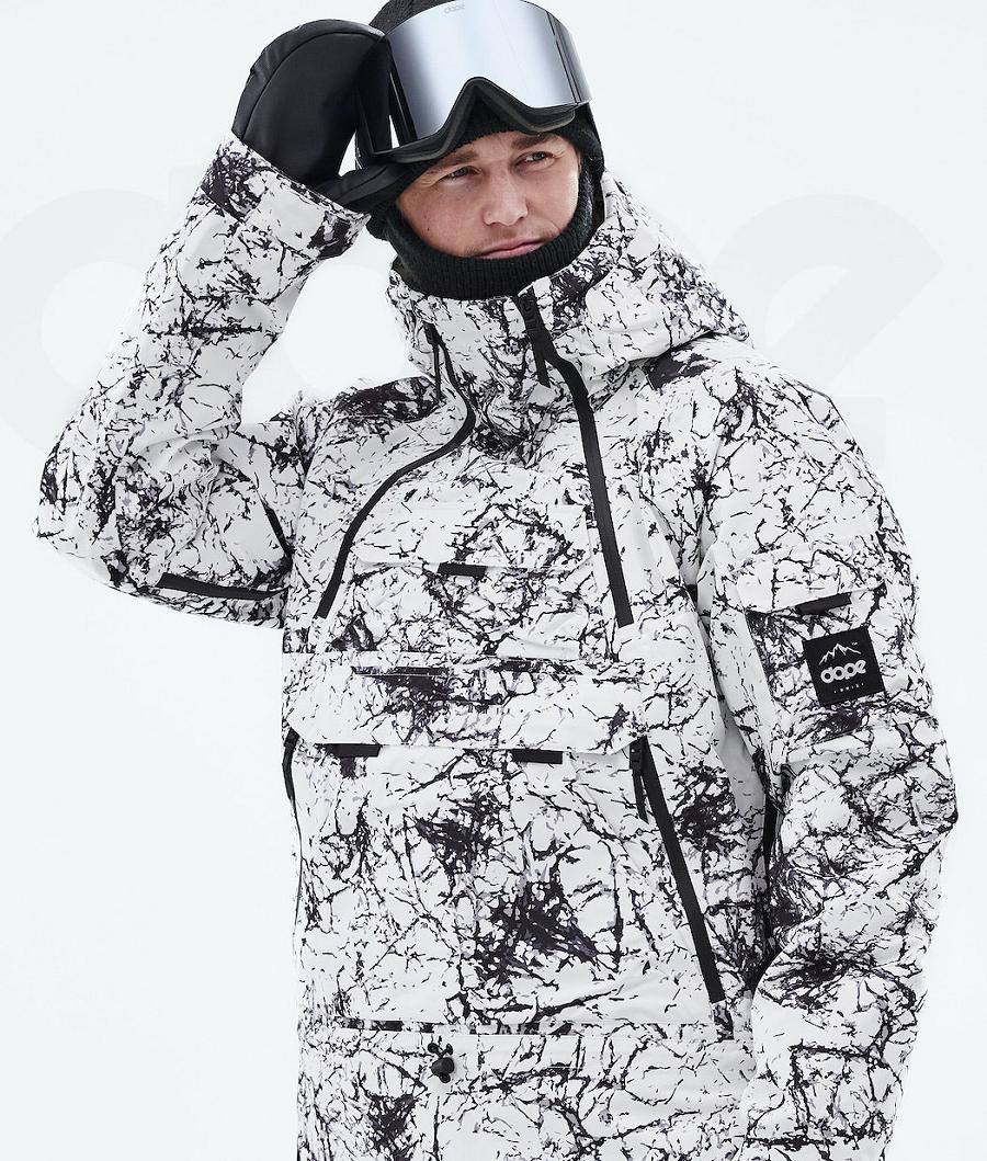 Dope Akin 2021 Uomo Giacche Snowboard Bianche Nere | ITYU2748