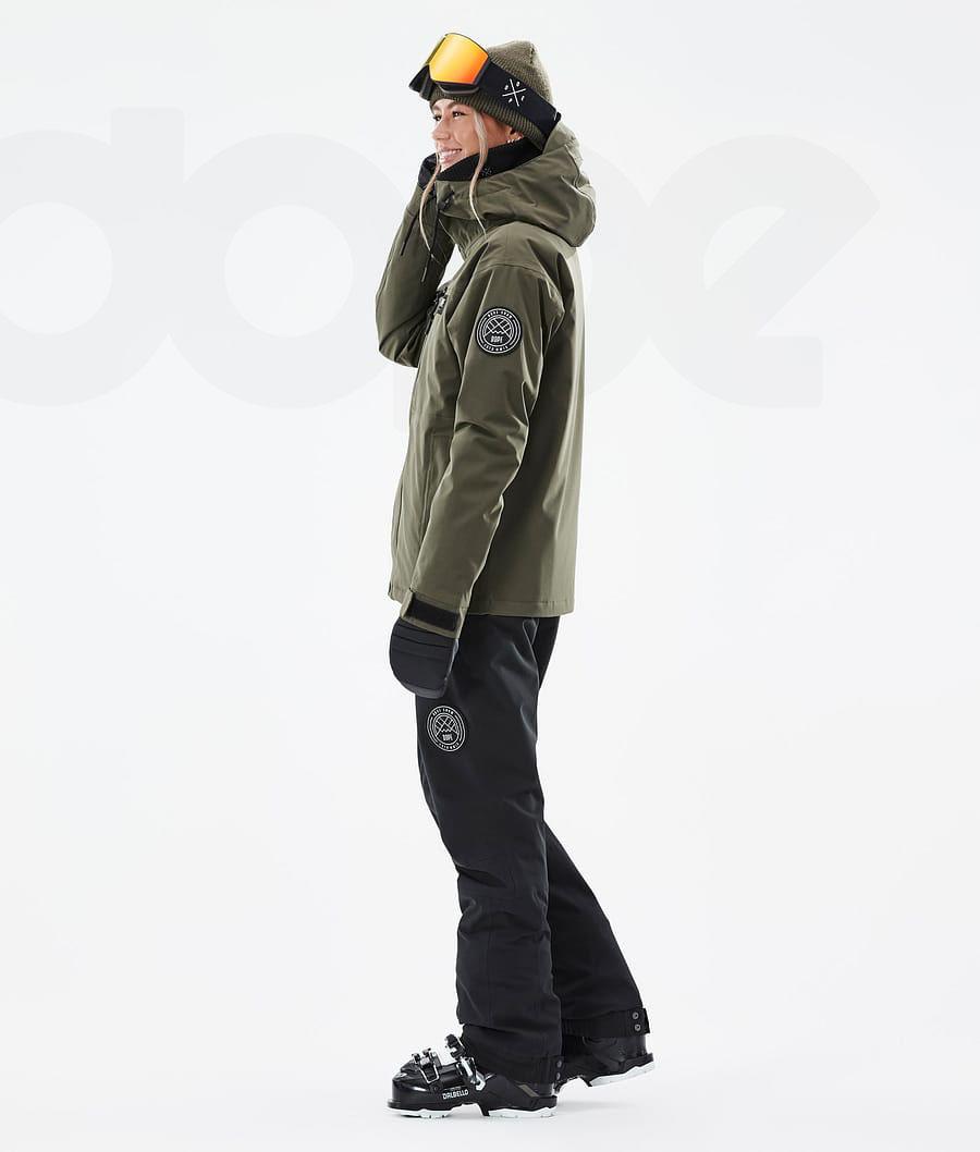 Dope Blizzard W Full Zip Donna Giacche Da Sci Verde Oliva Verdi | ITAP3635