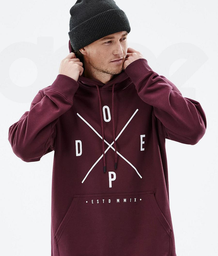 Dope Common 2X-Up Uomo Felpa Con Cappuccio Bordeaux | ITDN2999