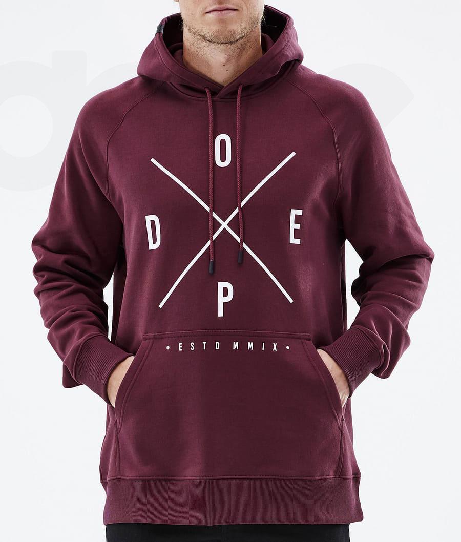 Dope Common 2X-Up Uomo Felpa Con Cappuccio Bordeaux | ITDN2999