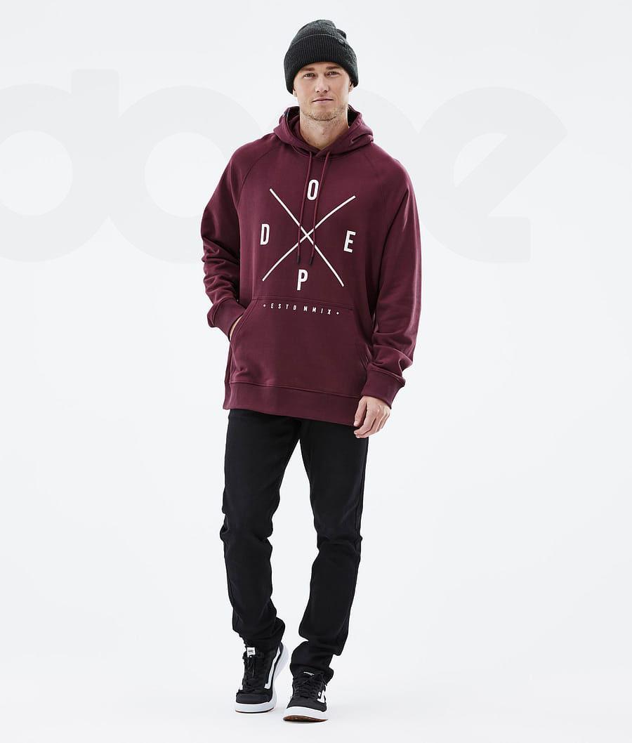 Dope Common 2X-Up Uomo Felpa Con Cappuccio Bordeaux | ITDN2999