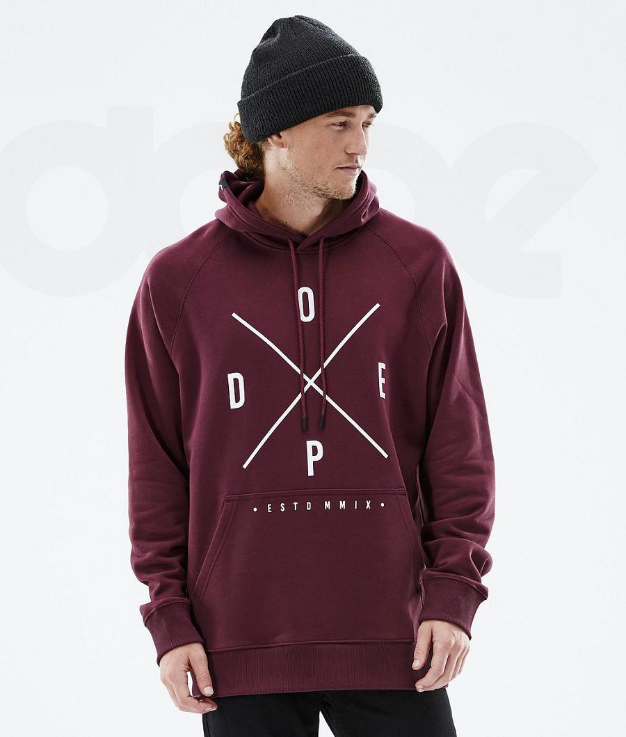 Dope Common 2X-Up Uomo Felpa Con Cappuccio Bordeaux | ITDN2999