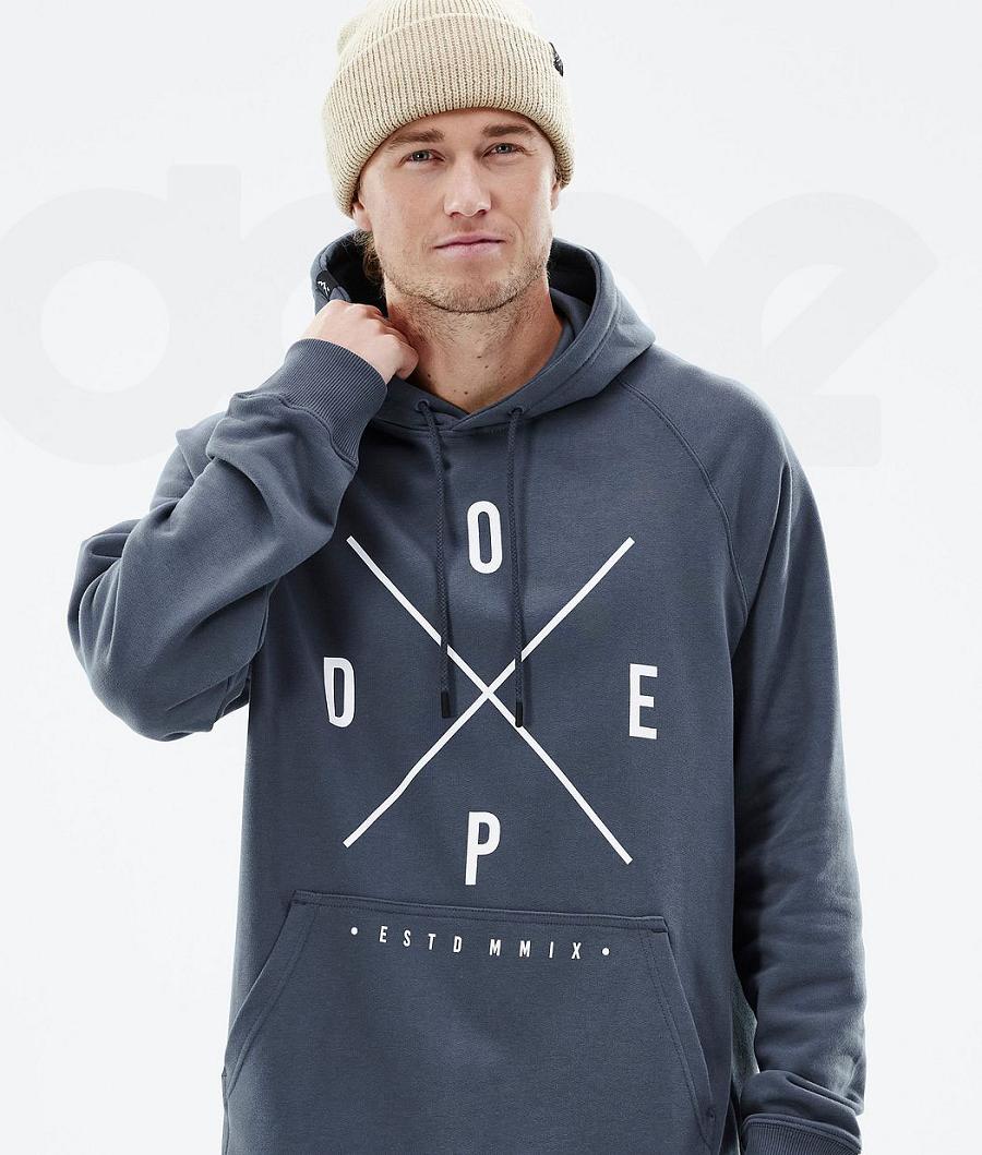 Dope Common 2X-Up Uomo Felpa Con Cappuccio Blu | ITSO3000