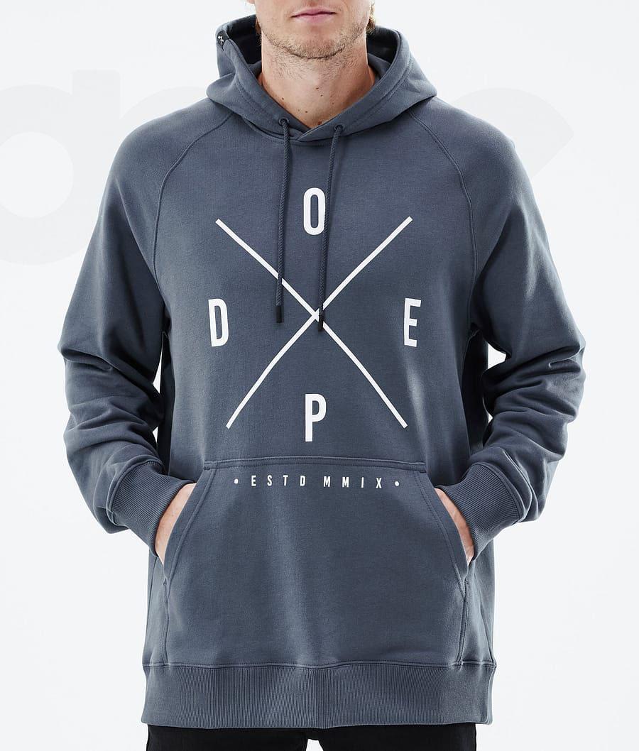 Dope Common 2X-Up Uomo Felpa Con Cappuccio Blu | ITSO3000