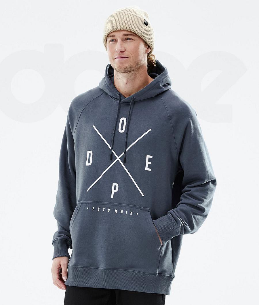 Dope Common 2X-Up Uomo Felpa Con Cappuccio Blu | ITSO3000