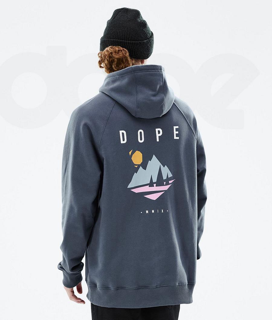 Dope Common Pine Uomo Felpa Con Cappuccio Blu | ITIS3004