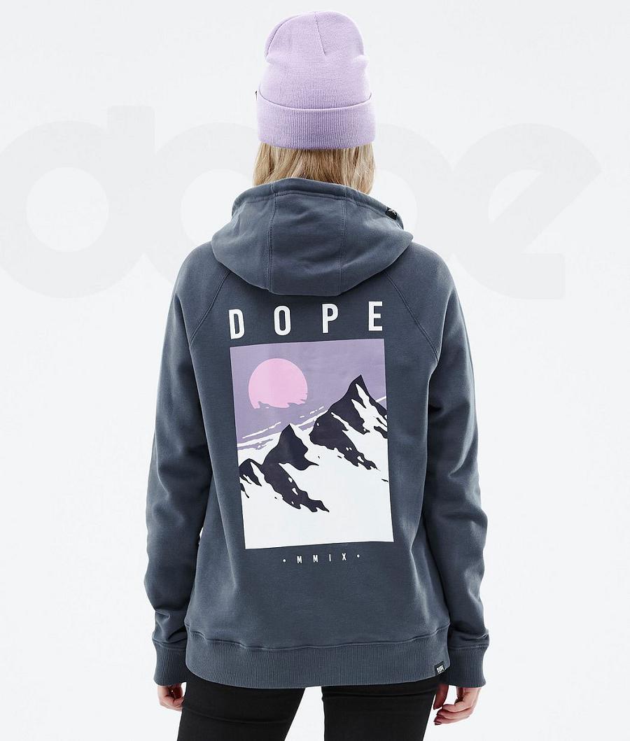 Dope Common W Peak Donna Felpa Con Cappuccio Blu | ITEX3833