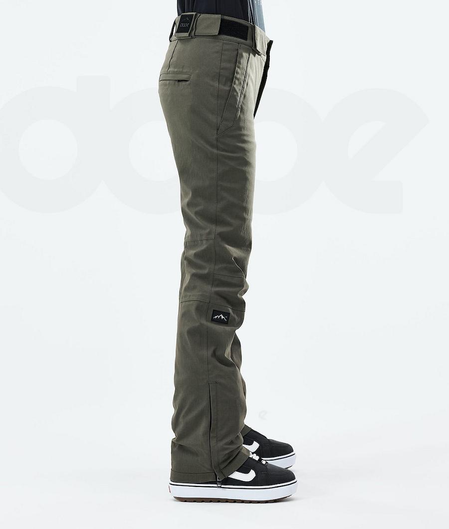 Dope Con W 2021 Donna Pantaloni Snowboard Verde Oliva Verdi | ITHK3261