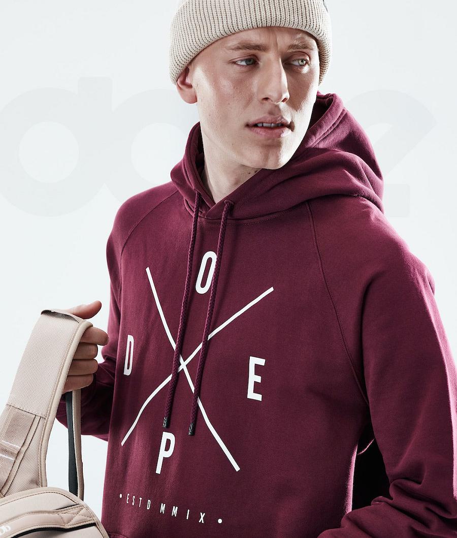 Dope Daily 2X-UP Uomo Felpa Con Cappuccio Bordeaux | ITMA3012