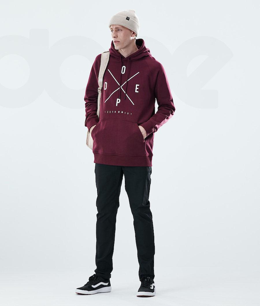 Dope Daily 2X-UP Uomo Felpa Con Cappuccio Bordeaux | ITMA3012