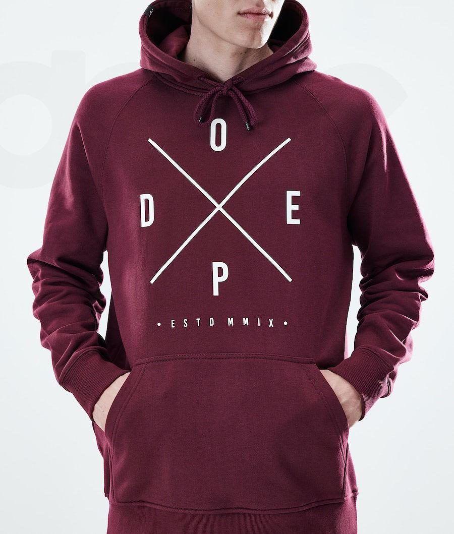 Dope Daily 2X-UP Uomo Felpa Con Cappuccio Bordeaux | ITMA3012