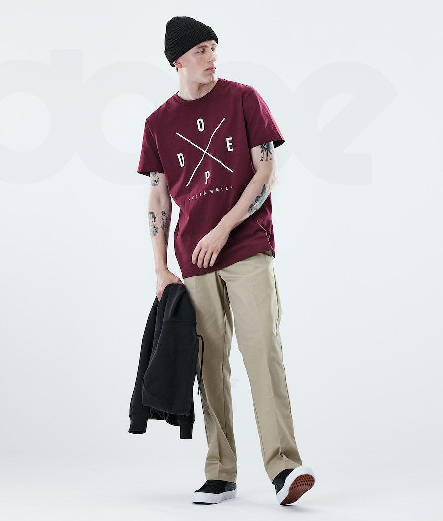 Dope Daily 2X-UP Uomo Magliette Bordeaux | ITGL2979