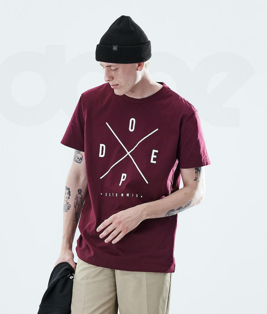 Dope Daily 2X-UP Uomo Magliette Bordeaux | ITGL2979