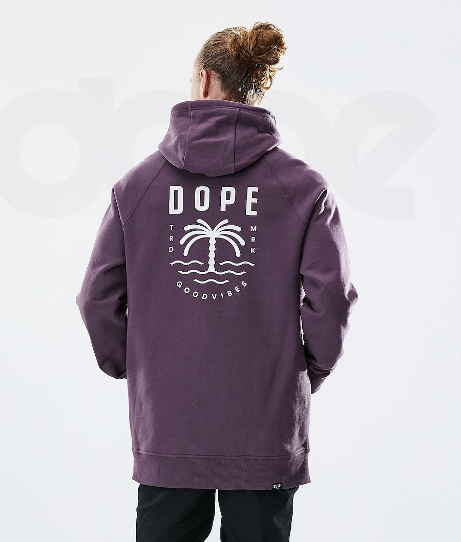 Dope Daily Palm Uomo Felpa Con Cappuccio Viola | ITBC3014