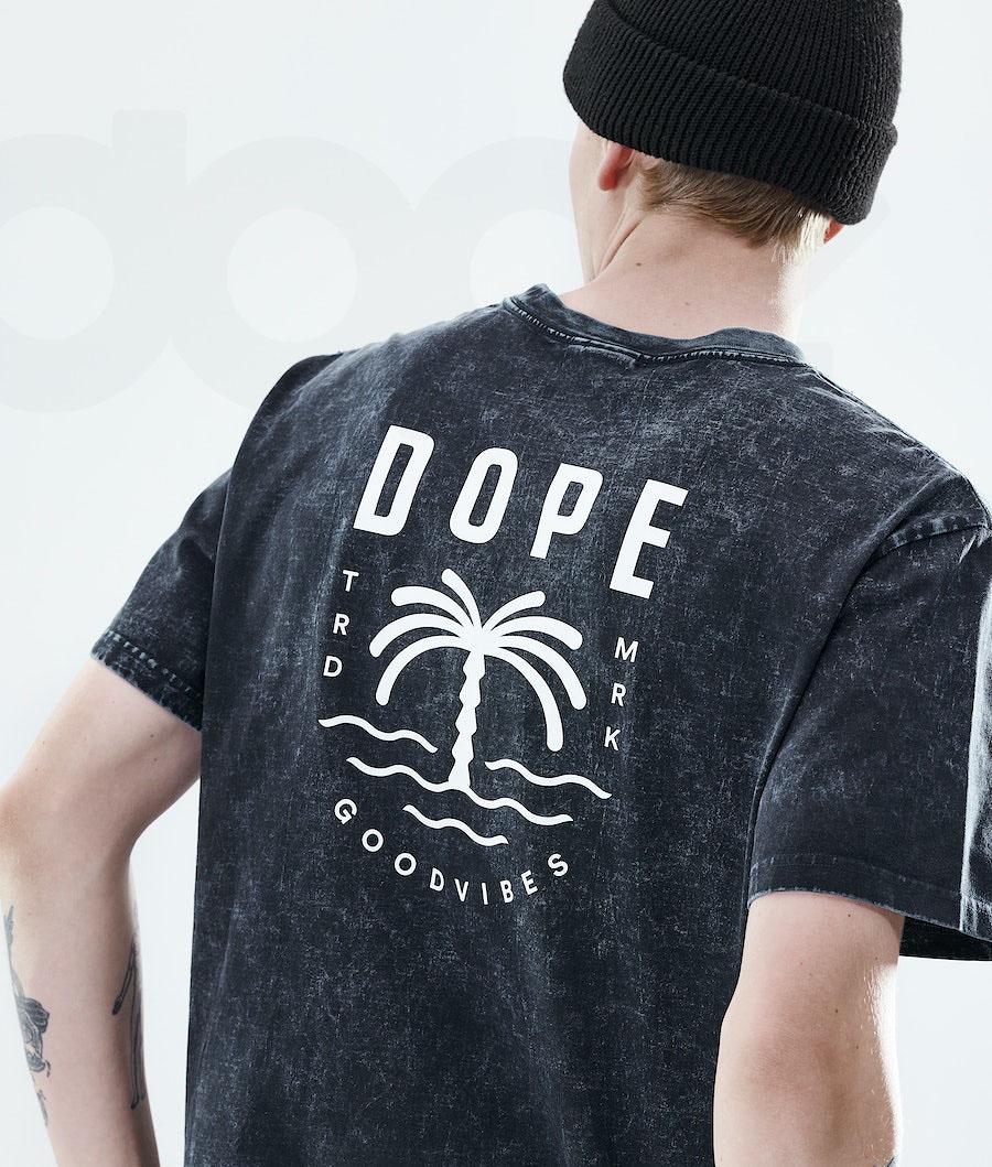 Dope Daily Palm Uomo Magliette Nere | ITDN2981