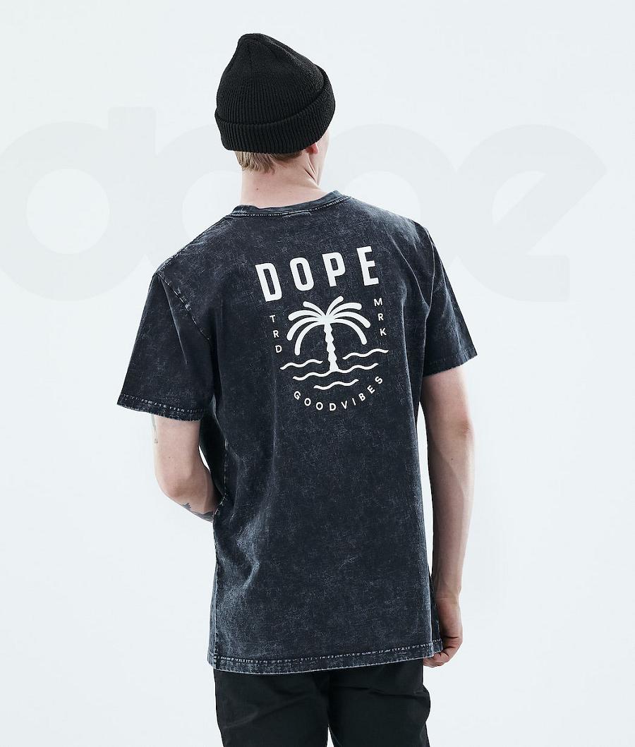 Dope Daily Palm Uomo Magliette Nere | ITDN2981