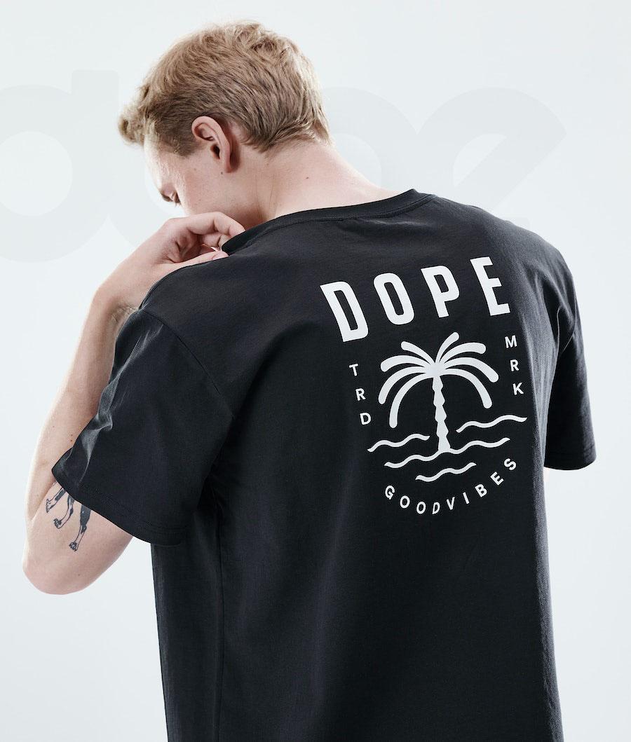 Dope Daily Palm Uomo Magliette Nere | ITFM2980