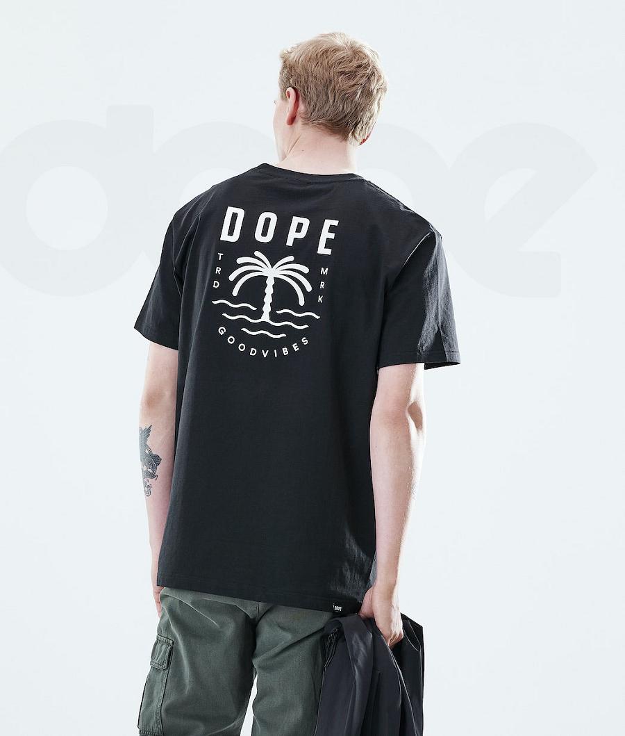 Dope Daily Palm Uomo Magliette Nere | ITFM2980