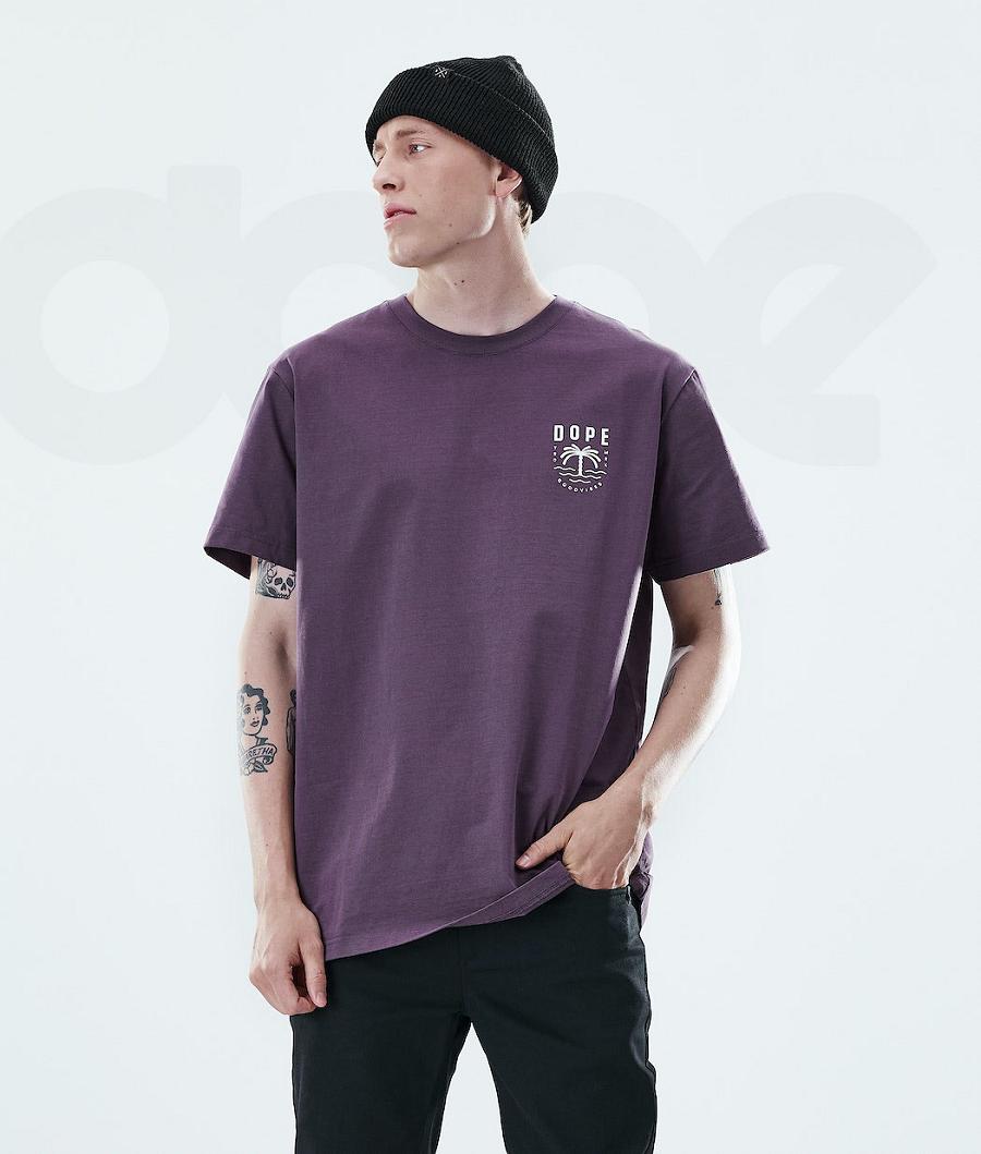 Dope Daily Palm Uomo Magliette Viola | ITSO2982