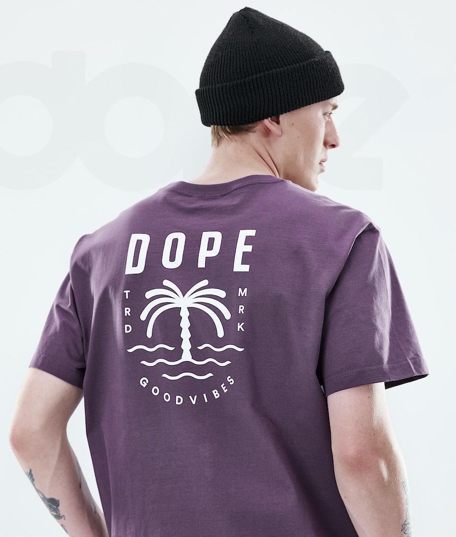 Dope Daily Palm Uomo Magliette Viola | ITSO2982