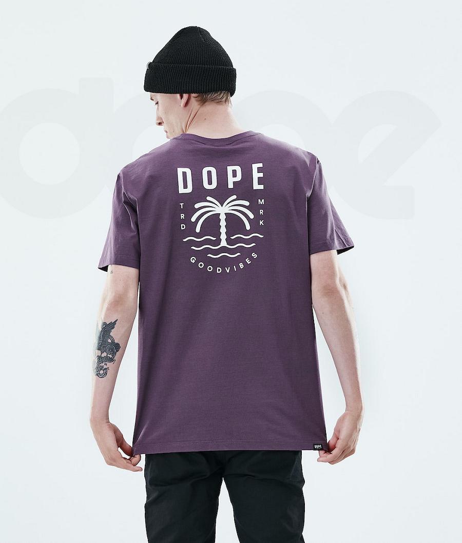 Dope Daily Palm Uomo Magliette Viola | ITSO2982