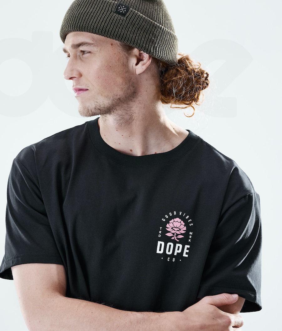 Dope Daily Rose Uomo Magliette Nere | ITOR2985