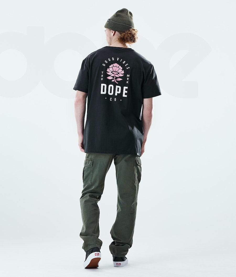 Dope Daily Rose Uomo Magliette Nere | ITOR2985