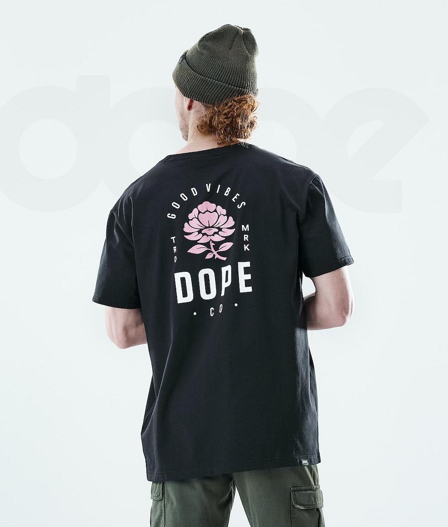 Dope Daily Rose Uomo Magliette Nere | ITOR2985