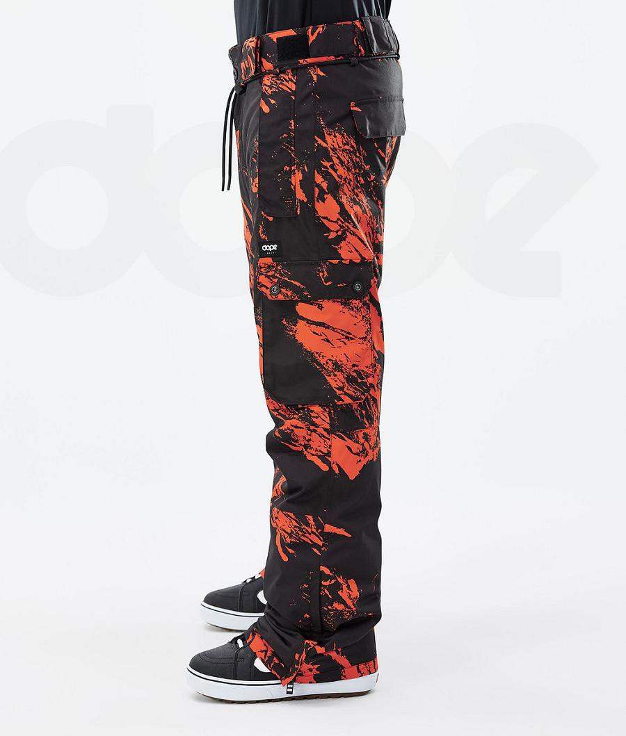 Dope Iconic Paint Uomo Pantaloni Snowboard Arancioni | ITKI2594