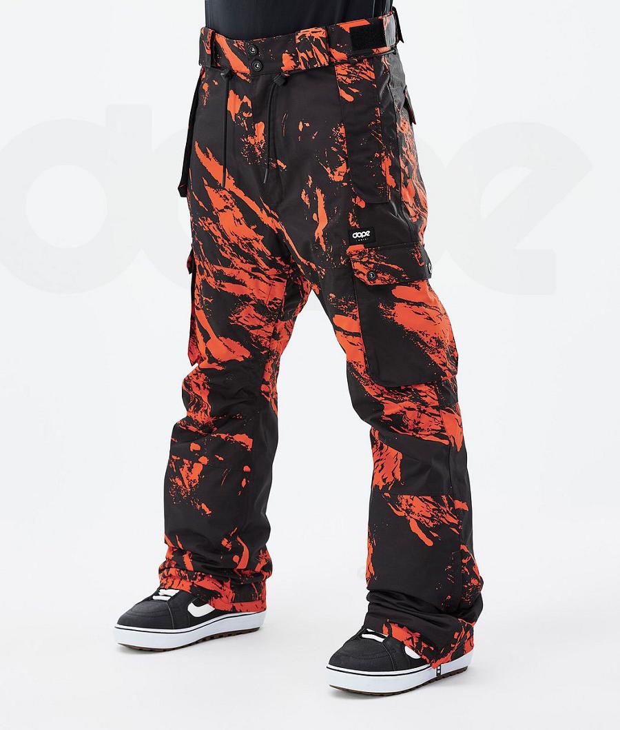 Dope Iconic Paint Uomo Pantaloni Snowboard Arancioni | ITKI2594