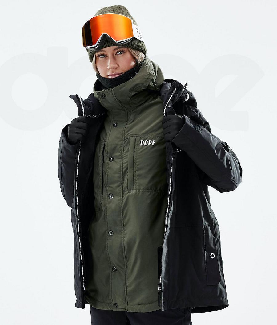 Dope Insulated W Donna Giacche Snowboard Verde Oliva Verdi | ITPQ3487