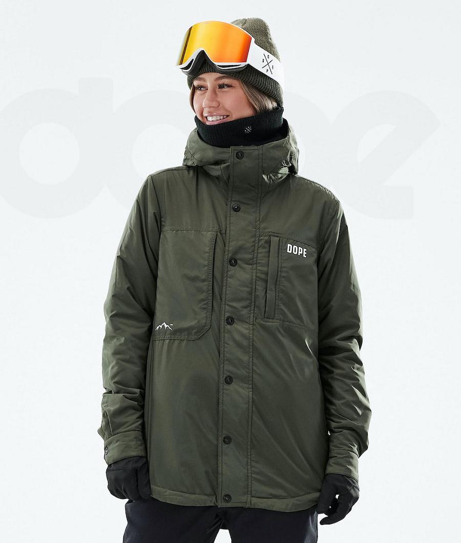 Dope Insulated W Donna Giacche Snowboard Verde Oliva Verdi | ITPQ3487