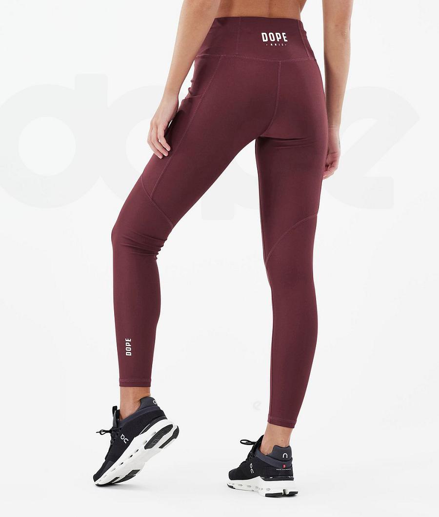 Dope Lofty Tech Burgundy Donna Leggings Bordeaux | ITEX3806