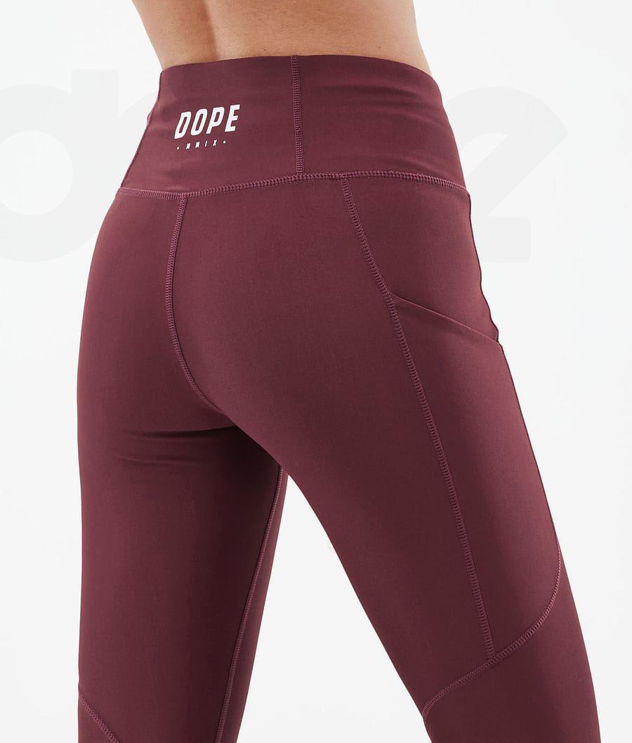 Dope Lofty Tech Burgundy Donna Leggings Bordeaux | ITEX3806