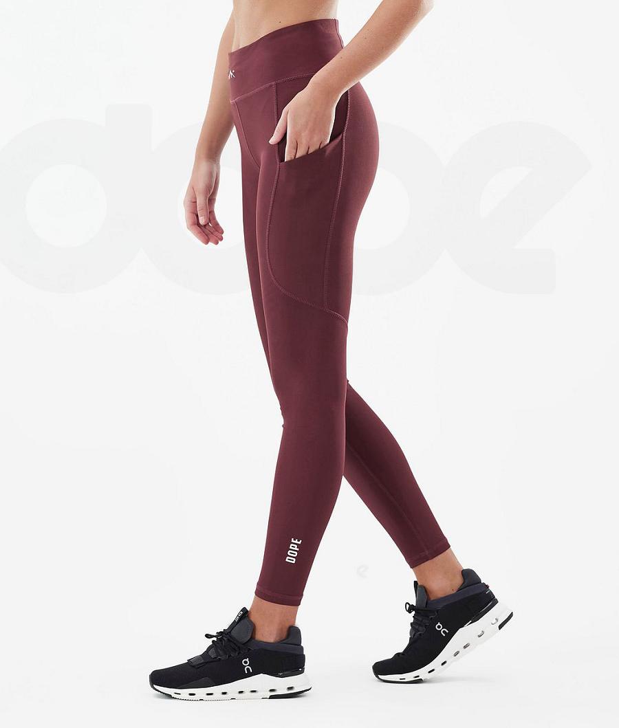 Dope Lofty Tech Burgundy Donna Leggings Bordeaux | ITEX3806