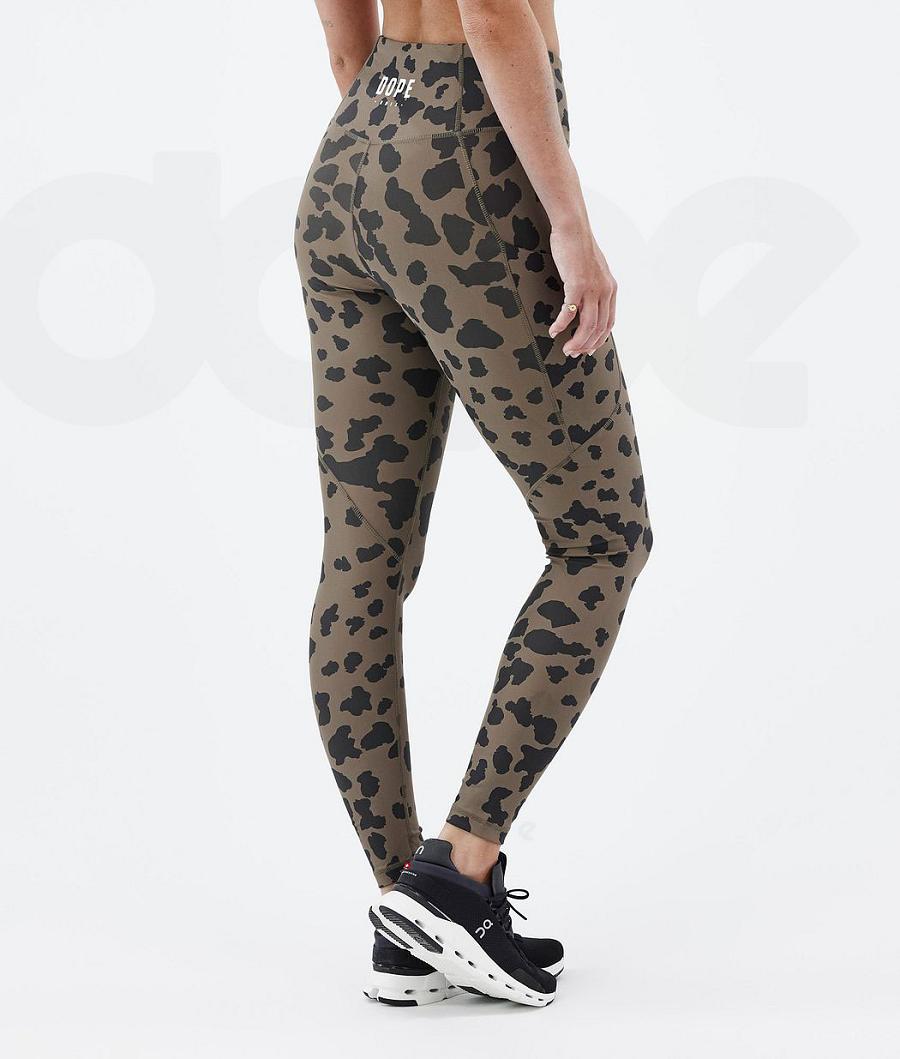 Dope Lofty Tech Dots Donna Leggings Marroni | ITMA3809