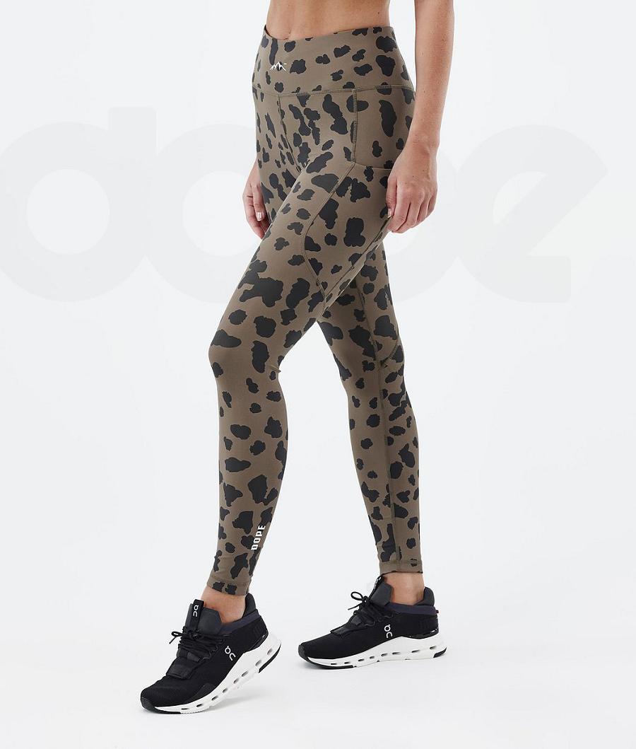 Dope Lofty Tech Dots Donna Leggings Marroni | ITMA3809