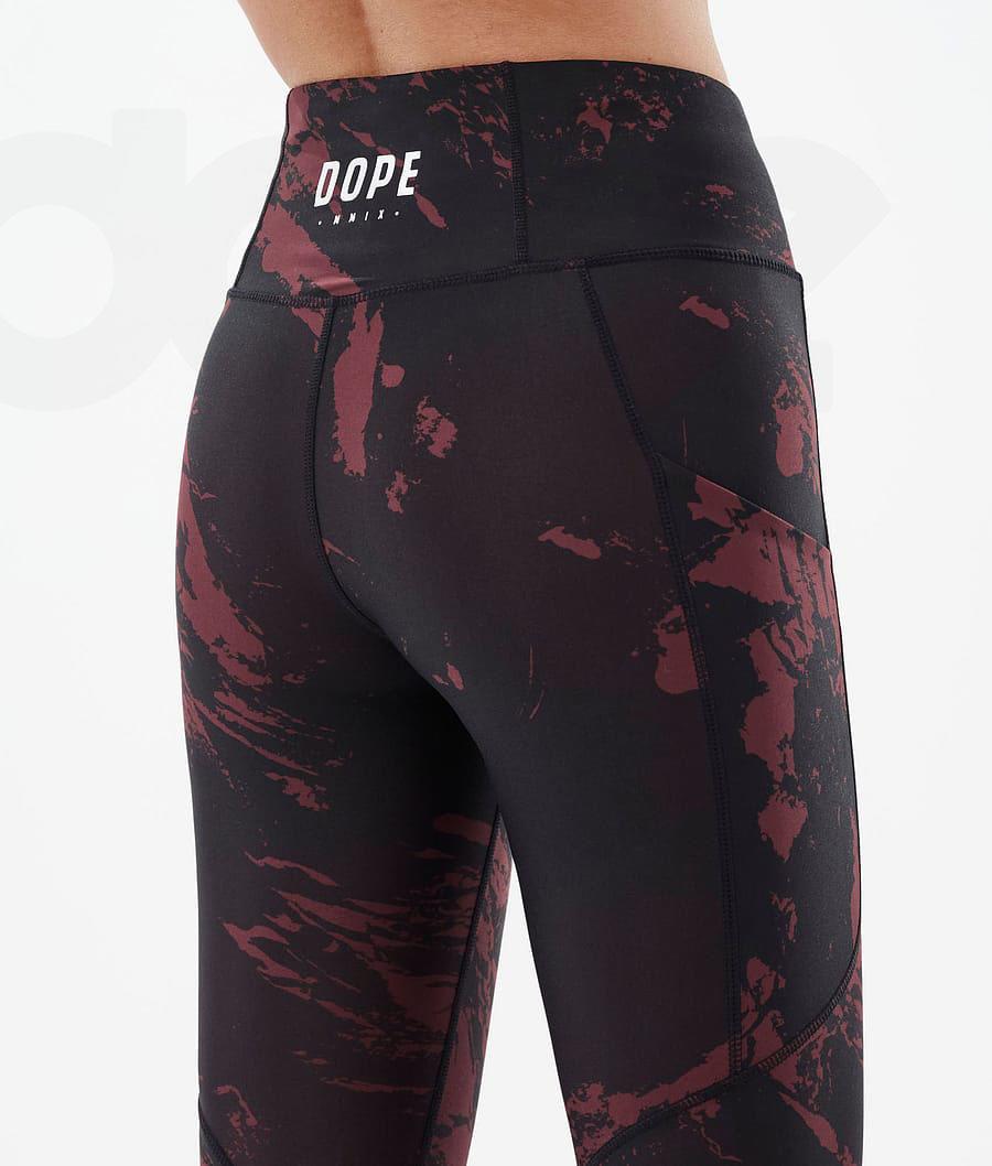 Dope Lofty Tech Paint Donna Leggings Bordeaux | ITNB3810