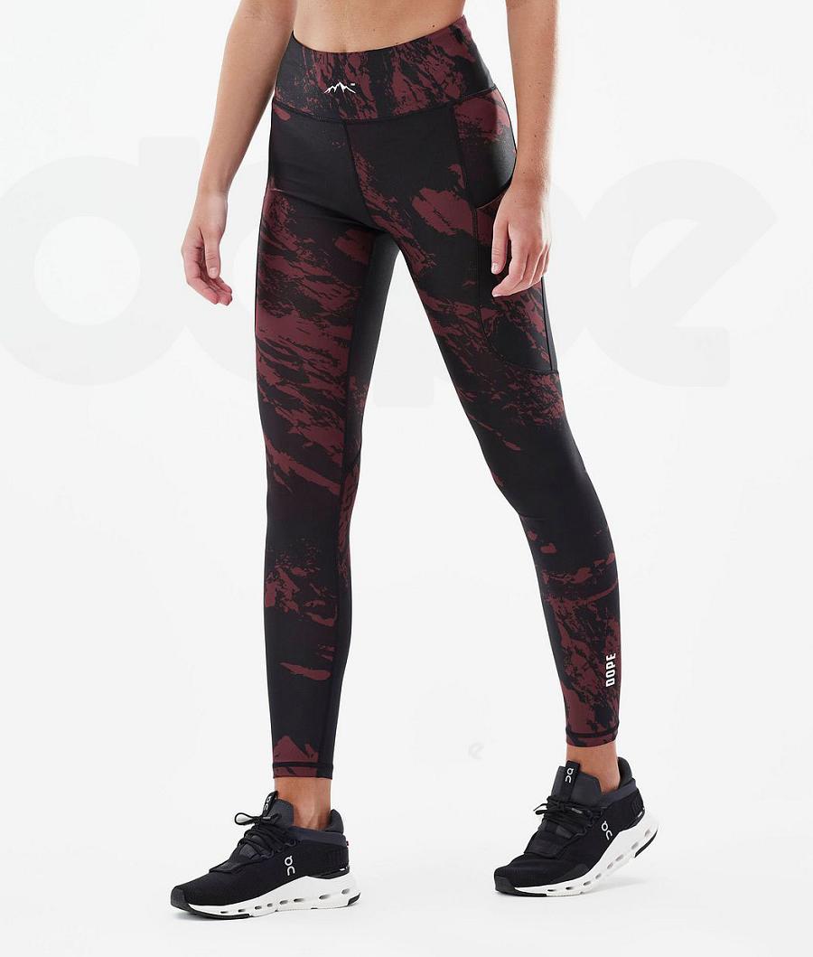 Dope Lofty Tech Paint Donna Leggings Bordeaux | ITNB3810