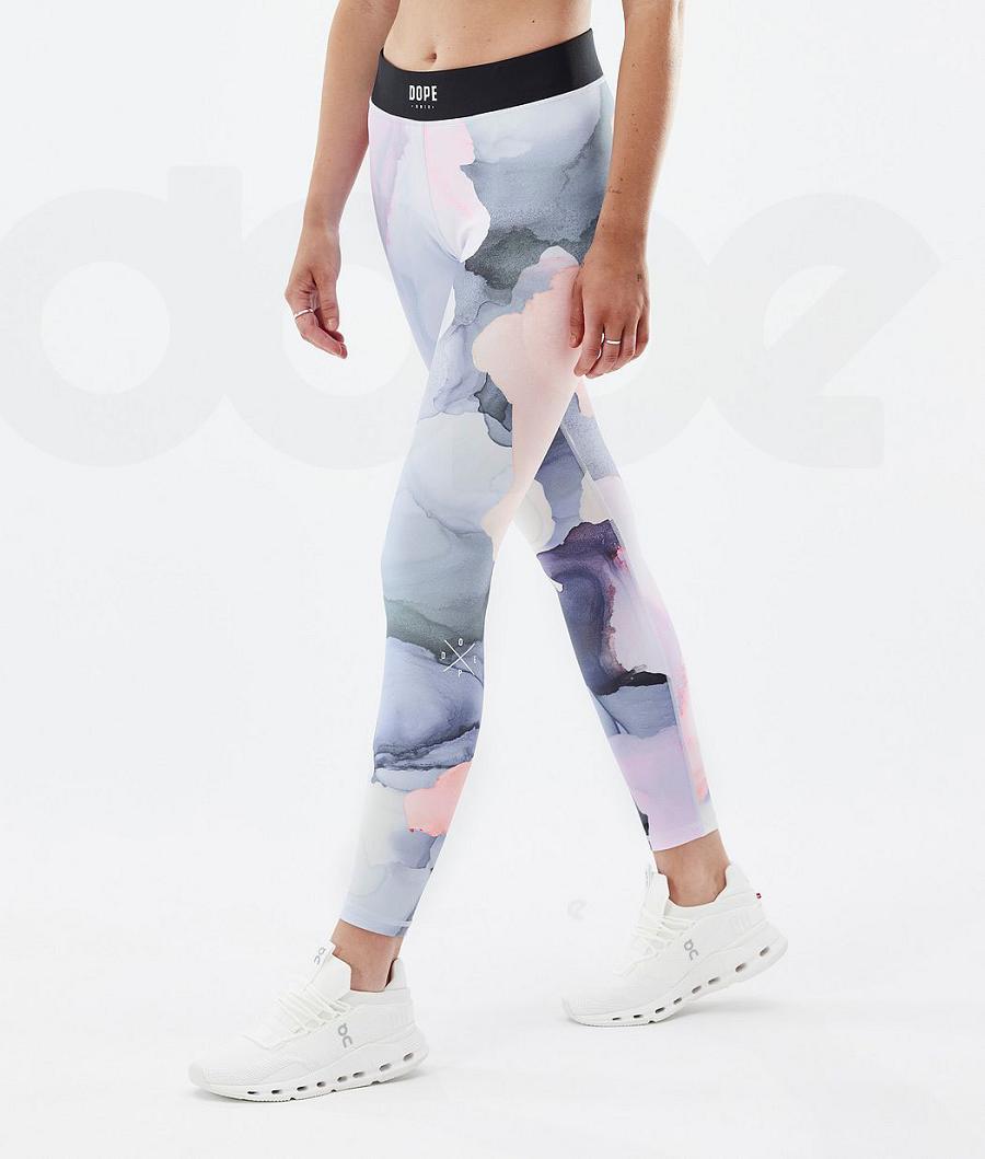 Dope Razor Blot Donna Leggings Rosa Colorate | ITHK3820