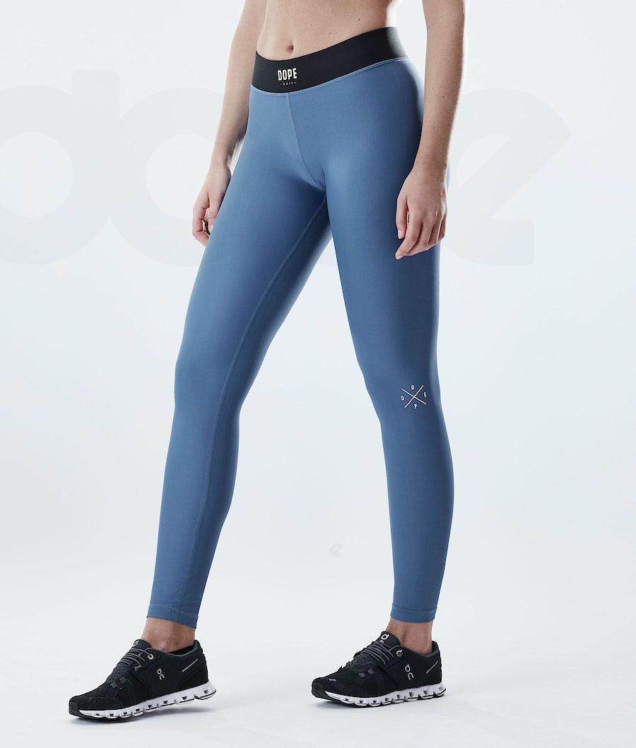 Dope Razor Donna Leggings Blu Grigie | ITCE3813