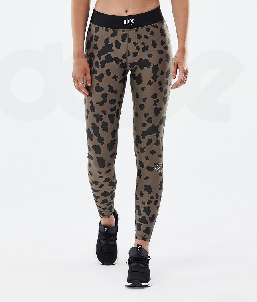 Dope Razor Dots Donna Leggings Marroni | ITFM3822