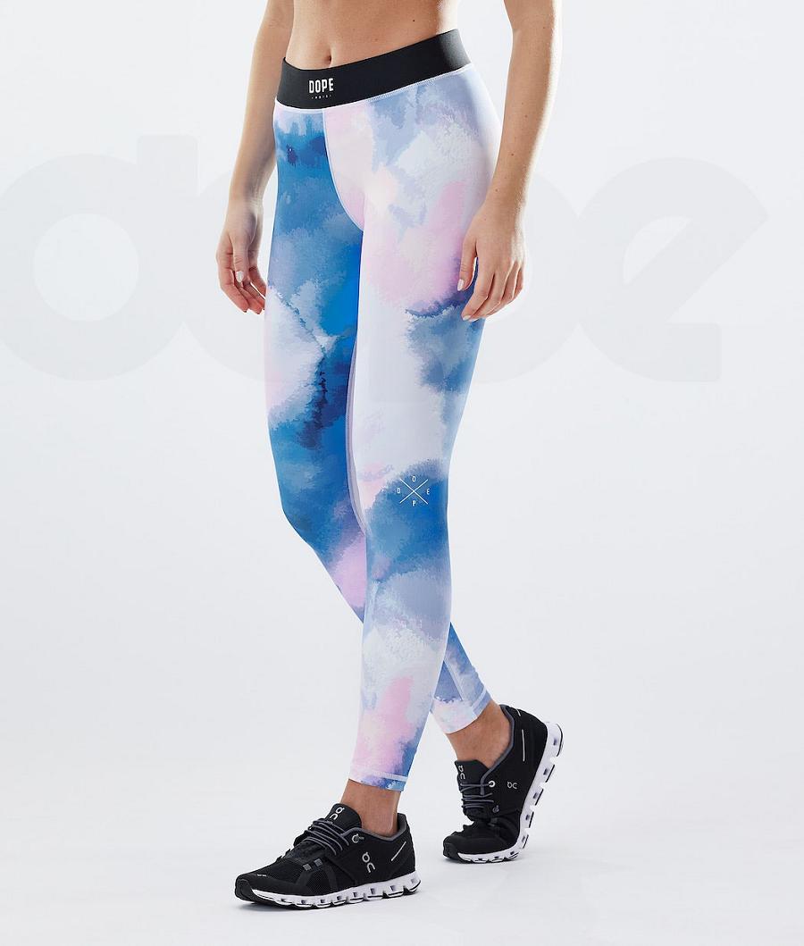 Dope Razor W Donna Leggings Bianche Colorate | ITPQ3826