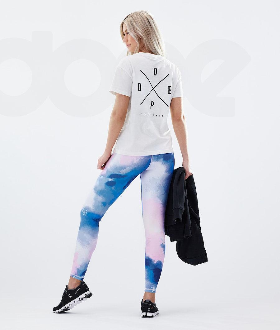 Dope Razor W Donna Leggings Bianche Colorate | ITPQ3826