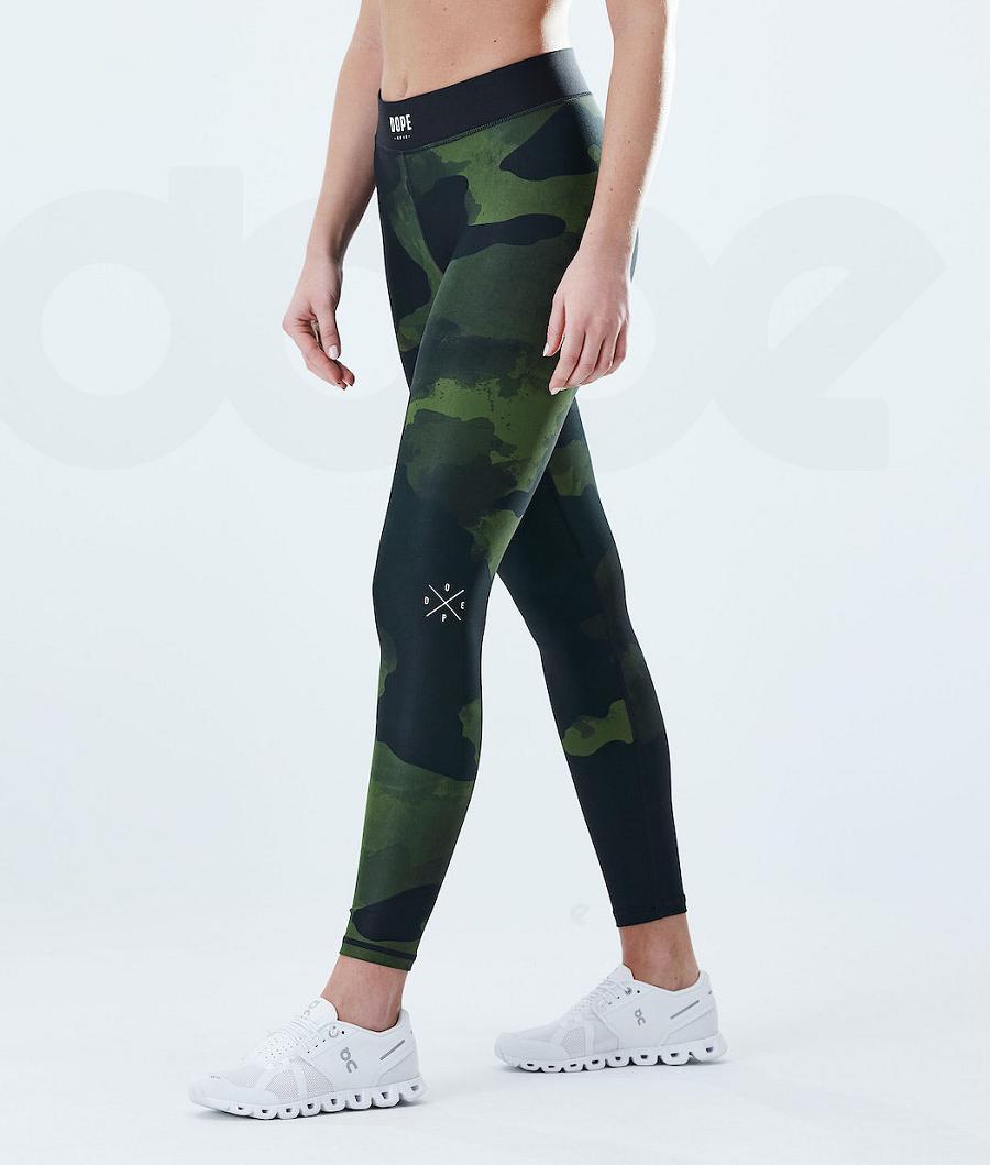 Dope Razor W Donna Leggings Verdi Camouflage | ITSO3824