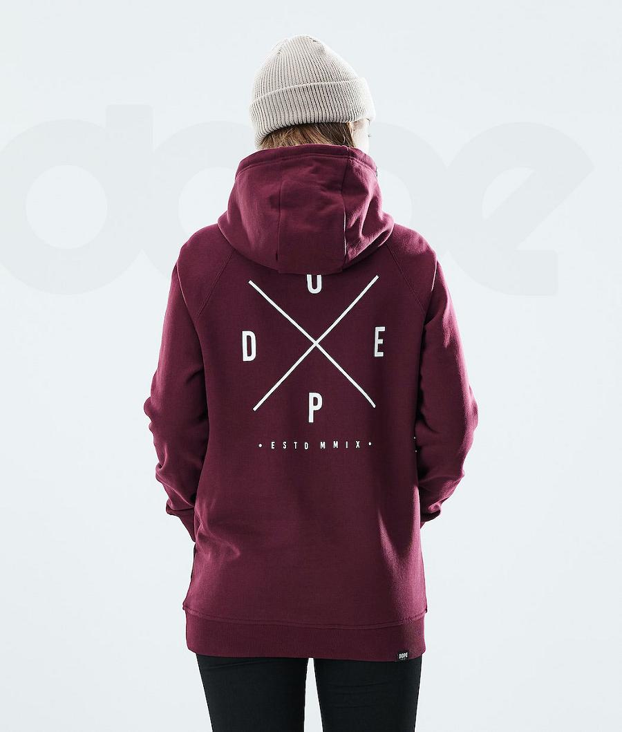 Dope Regular 2X-UP Donna Felpa Con Cappuccio Bordeaux | ITGL3846